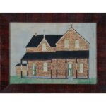 victorian brick house watercolor