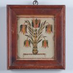 antique fraktur drawing of tulips