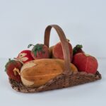 antique basket velvet fruit