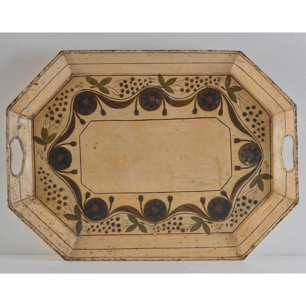 antique painted toleware tray