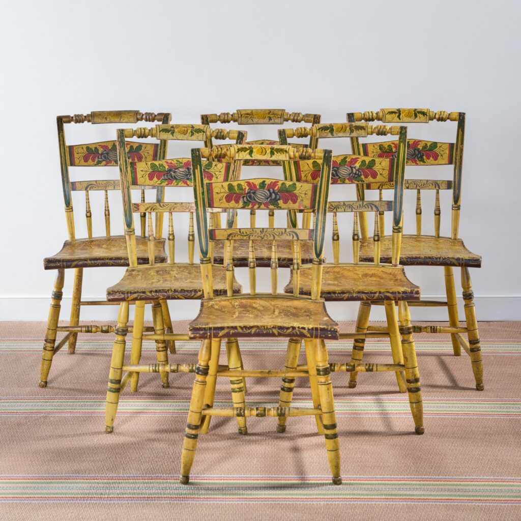 antique decorated Windsor chairs