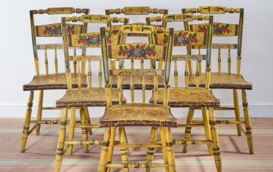 antique decorated Windsor chairs