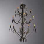 early American tin chandelier