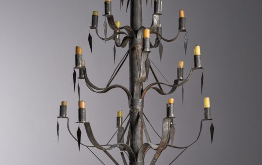 early American tin chandelier