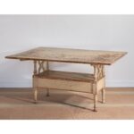 white-painted bench table