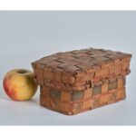 antique lidded woodlands basket