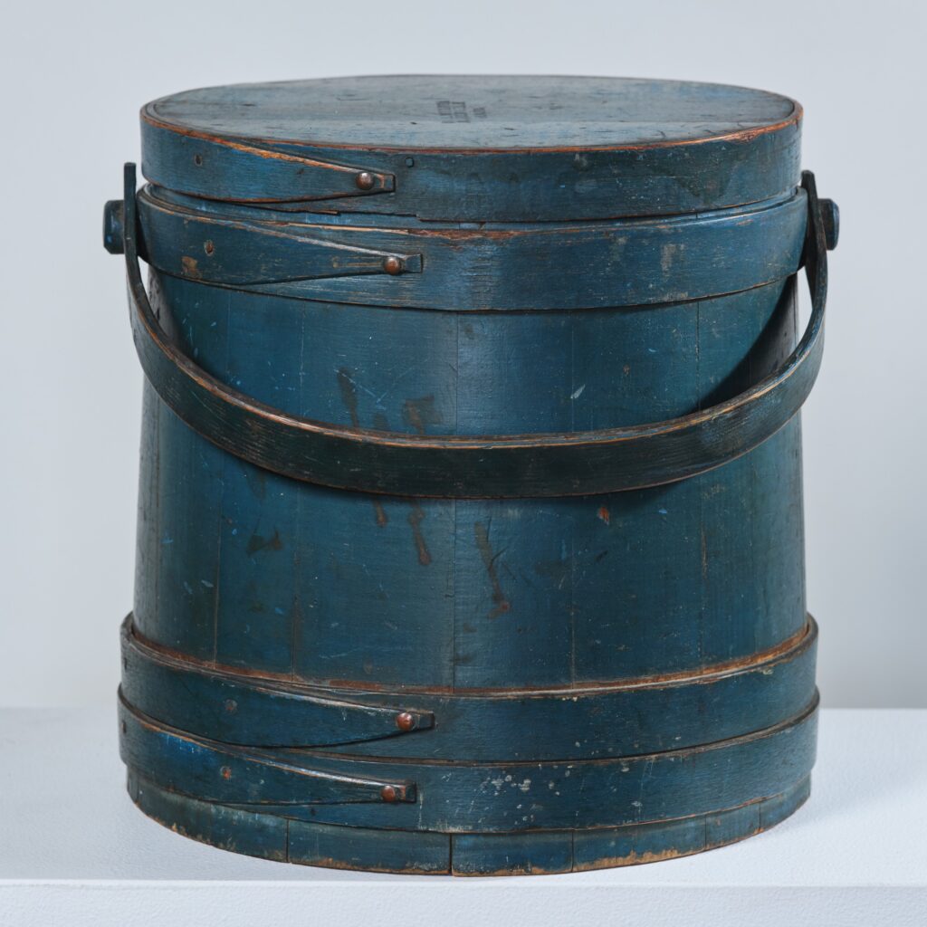 antique blue Hingham firkin