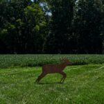 antique iron leaping stag