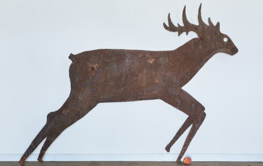 antique iron leaping stag