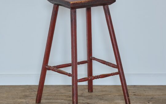 antique red high stool