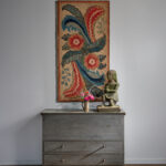 early floral hooked rug