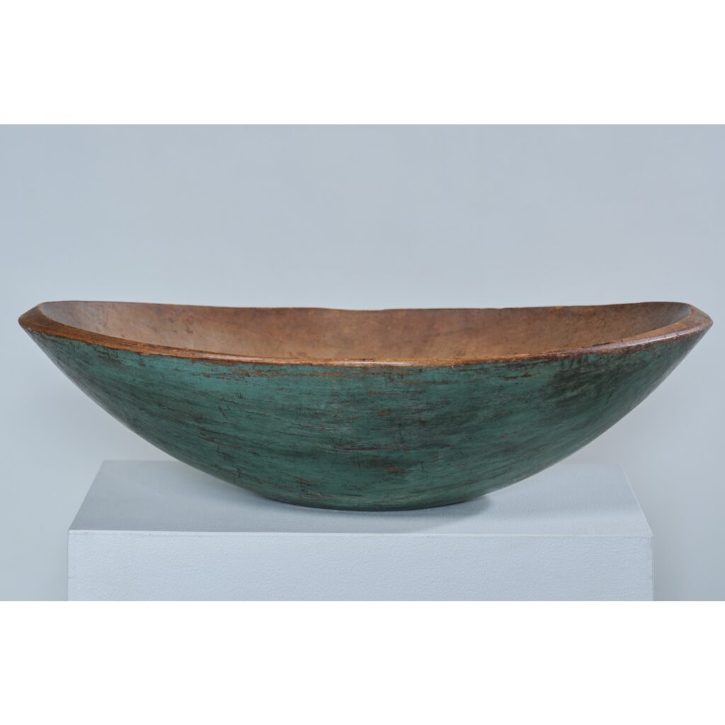 antique blue oval trencher