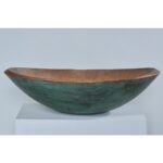 antique blue oval trencher