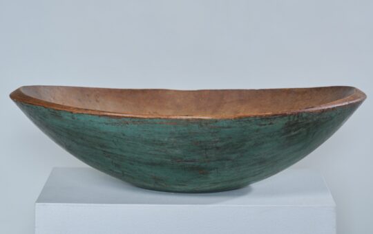 antique blue oval trencher