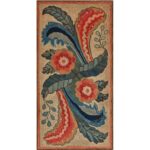early floral hooked rug