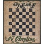 American antique painted checkerboard