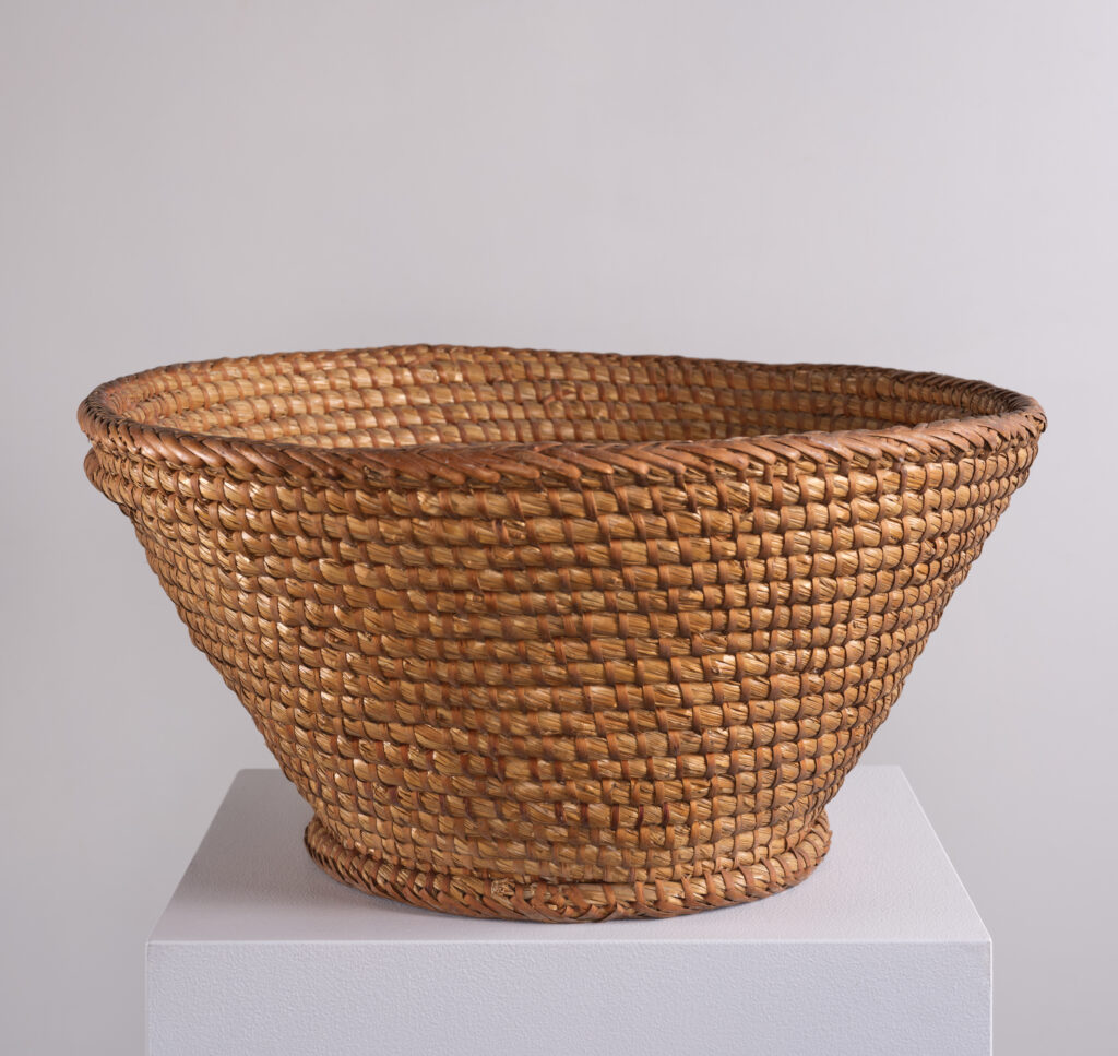 antique rye basket bowl