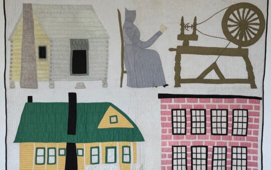 American antique pictorial quilt
