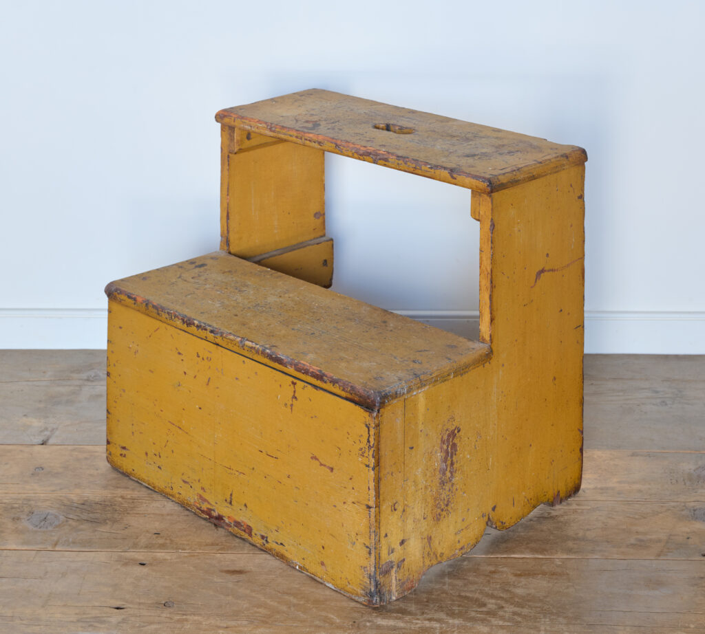 antique painted bed steps