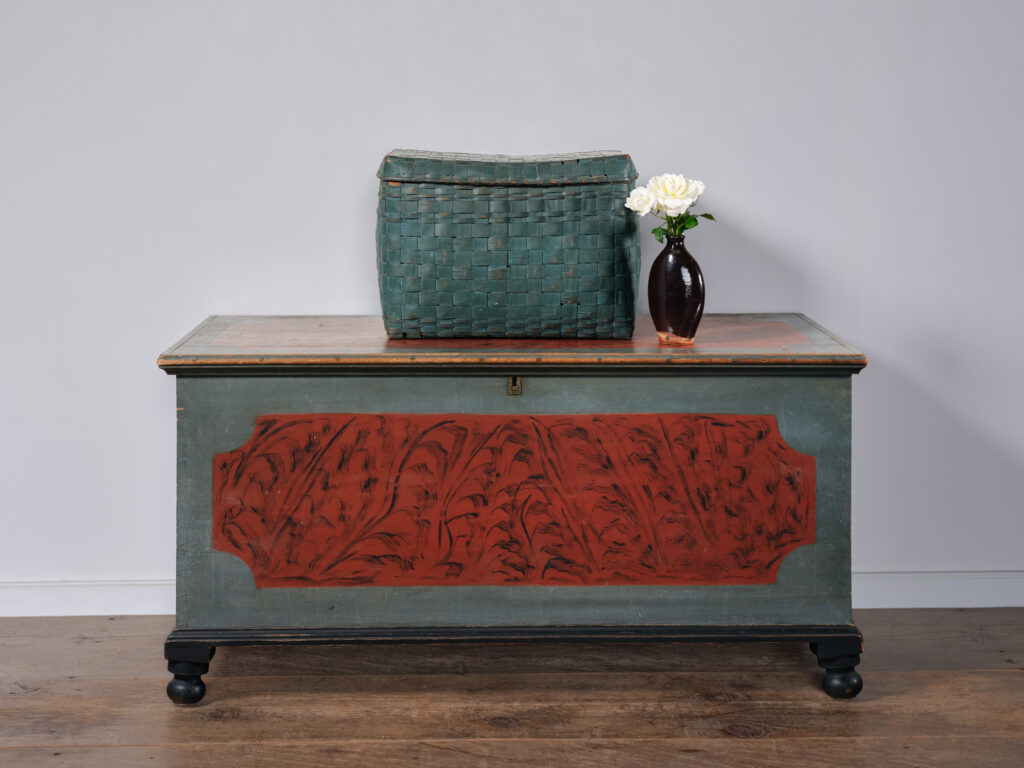 antique decorated blanket chest