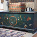 antique blue lift-top chest