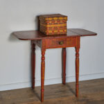 antique painted drop-leaf table
