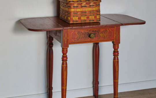 antique painted drop-leaf table
