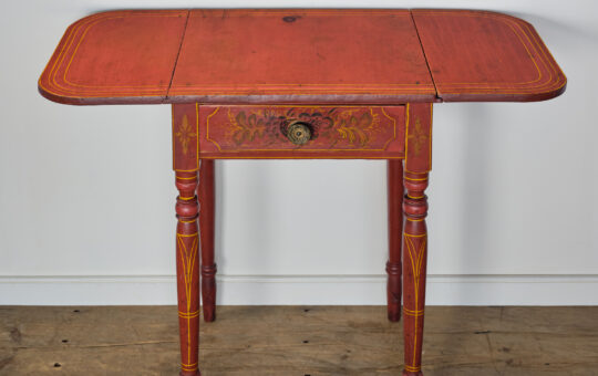 antique painted drop-leaf table