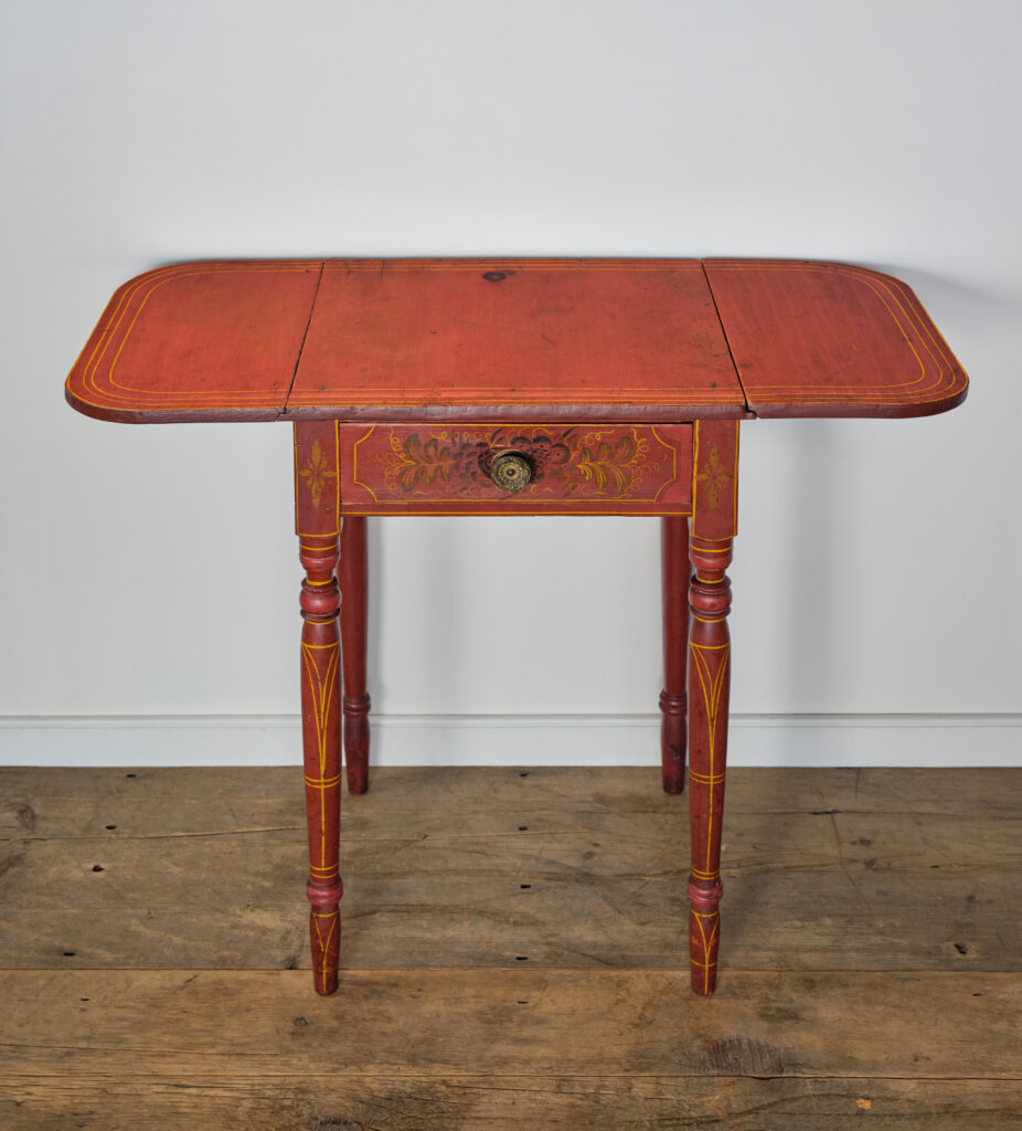 antique painted drop-leaf table