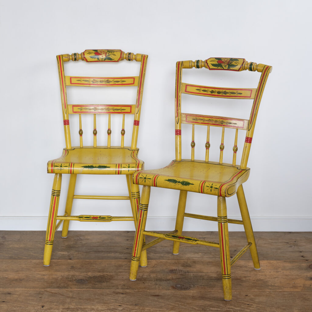 pair painted Windsor chairs