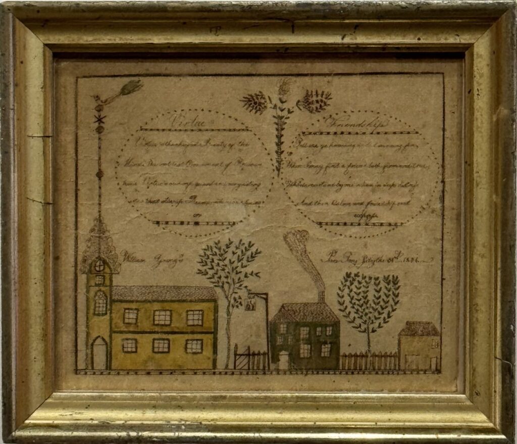 antique watercolor gift drawing