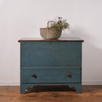 antique blue lift-top chest